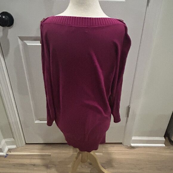 The Limited Y2K Magenta Button Shoulder Sweater Size Small Vintage Retro - Picture 2 of 13